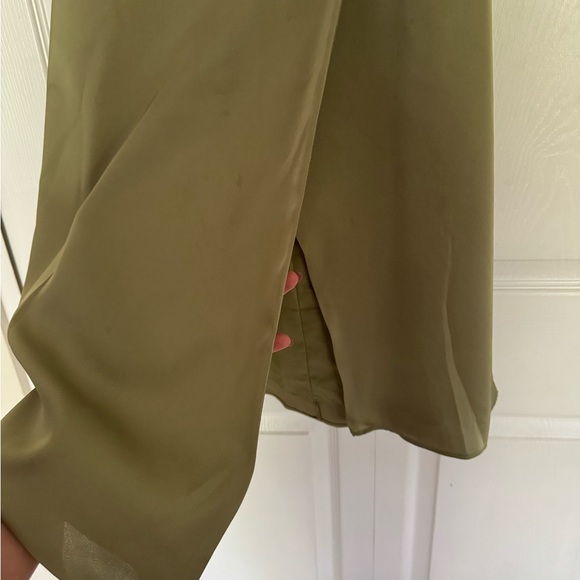 AW Bridal Bridesmaid Dress Moss / Sage Green with Slit Side size 6 Padded - Picture 10 of 12